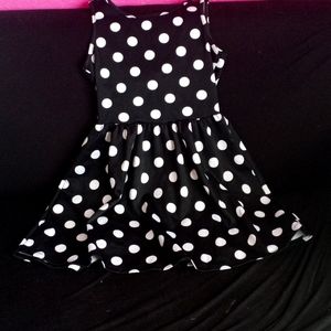 Ruby Rox black and white polkadot mini dress (small)